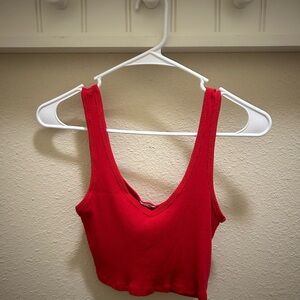 Garage Red Sleeveless Crop Top